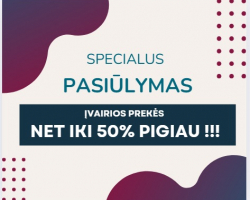 Įvairios prekės net iki -50% pigiau